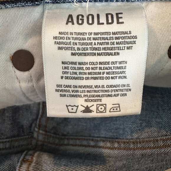 AGOLDE Jamie High Rise Classic Strait Leg Raw Hem Jean Size 28 - Picture 8 of 10